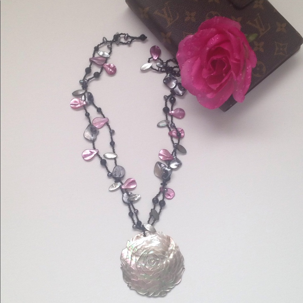 Jay King fresh water pearl necklace with rose - Picture 2 of 8